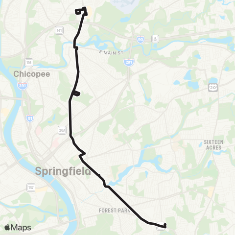 PVTA Inner Crosstown map