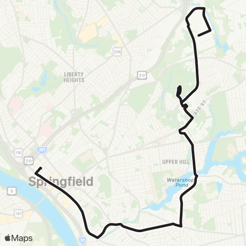 PVTA Mid City Crosstown map