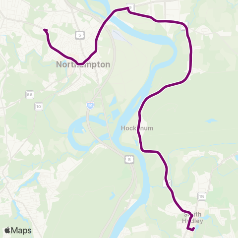 PVTA Smith / Mount Holyoke Express map