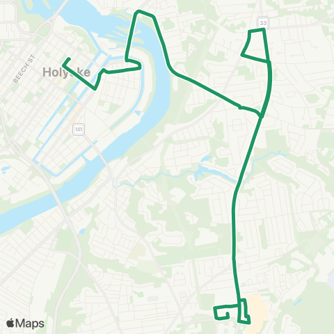 PVTA Holyoke-Montcalm-Chicopee map