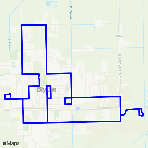 Palo Verde Valley Transit Authority Blue Route map