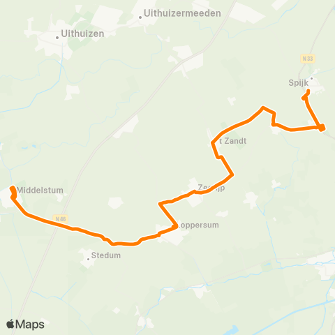 Qbuzz Middelstum - Loppersum - Spijk - Eemshaven map