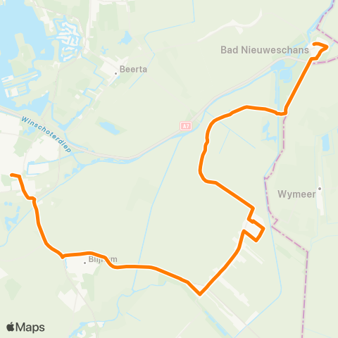 Qbuzz Winschoten - Bellingwolde ( - Bad Nieuweschans) map