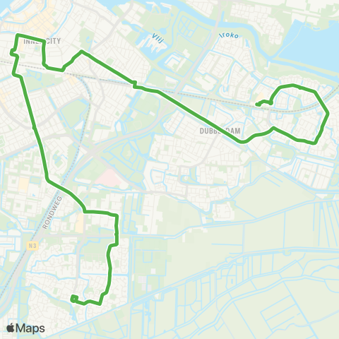 Qbuzz Sterrenburg - Dordrecht CS - Stadspolders map