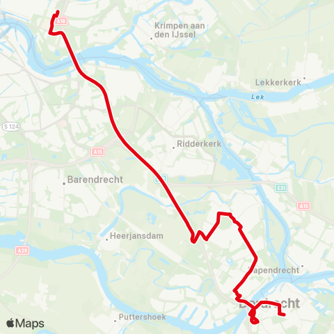 R-net R'dam Kralingse Zoom - H.I. Ambacht - Dordrecht map