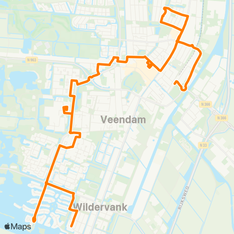 Qbuzz Buurtbus Veendam map