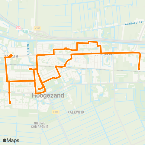 Qbuzz Buurtbus Hoogezand - Sappemeer map