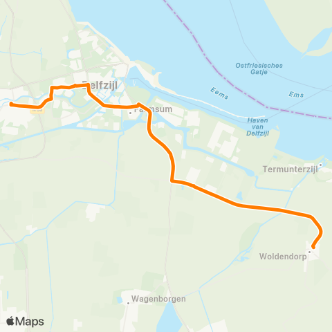 Qbuzz Appingedam - Woldendorp map