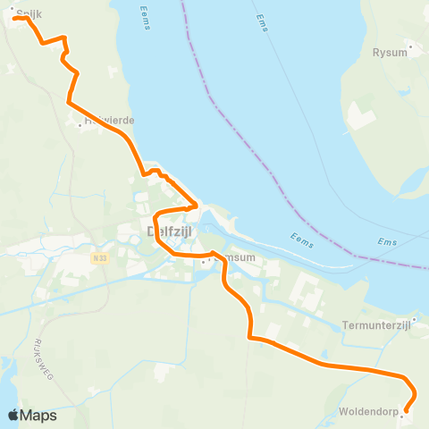 Qbuzz Spijk - Woldendorp map