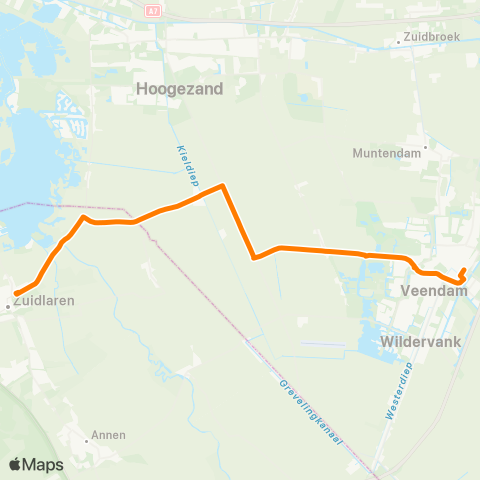 Qbuzz EVENEMENT: Veendam - Zuidlaren Zuidlaardermrkt map