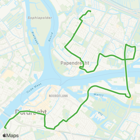 Qbuzz Staart / Papendrecht - Dordrecht CS - Centrum map