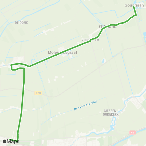 Qbuzz Sliedrecht - Molenaarsgraaf - Goudriaan map