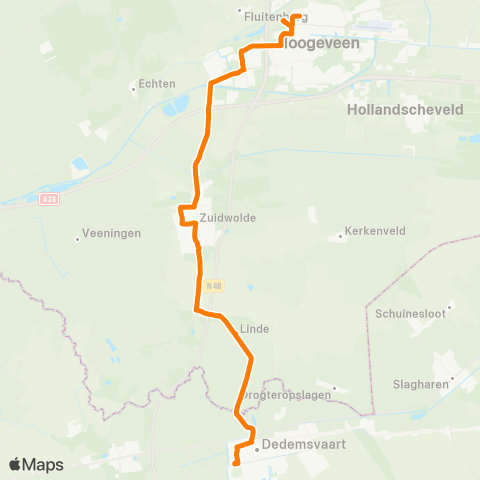 Qbuzz Hoogeveen - Dedemsvaart map