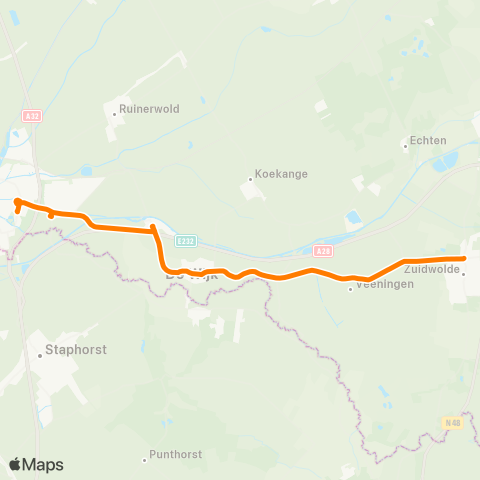 Qbuzz Zuidwolde - Meppel map