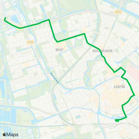 Qbuzz P+R Reitdiep - Hoofdstation (Via Ring Noord) map