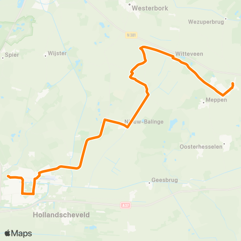 Qbuzz Buurtbus Zweeloo - Nieuw Balinge - Hoogeveen map