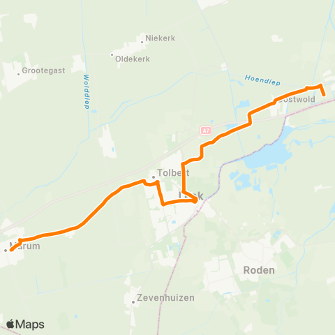 Qbuzz Buurtbus Oostwold - Marum map