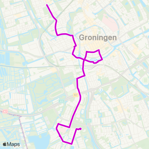 Qbuzz WKC Paddepoel - Oranjebuurt - Hoofdstation map