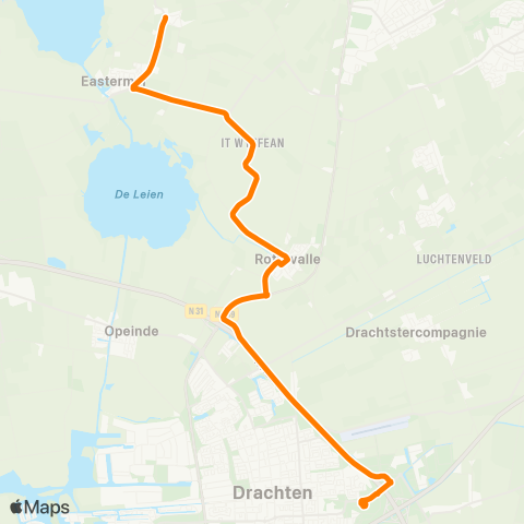 Qbuzz Opstapper It Heechsân - Drachten Transferium Oost map