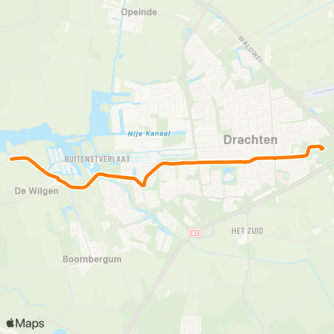 Qbuzz Opstapper Smalle Ee - Drachten Transferium Oost map