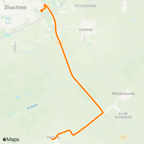 Qbuzz Opstapper Hemrik - Drachten Transferium Oost map