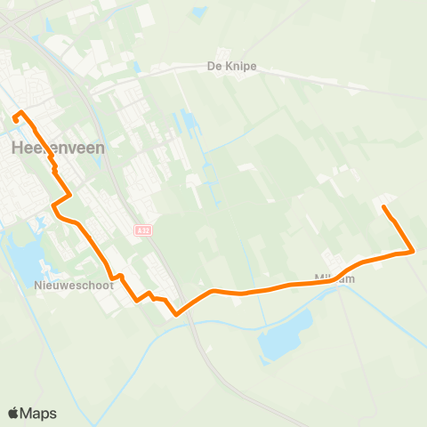 Qbuzz Opstapper Katlijk - Heerenveen map