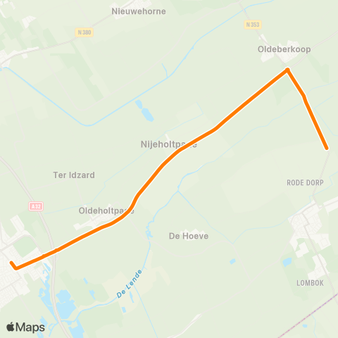 Qbuzz Opstapper Zandhuizen - Wolvega map