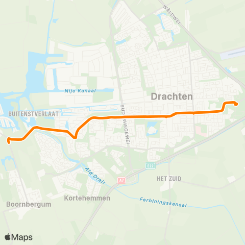 Qbuzz Opstapper De Wilgen - Drachten Transferium Oost map