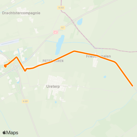 Qbuzz Opstapper Siegerswoude - Drachten Transferium Oost map