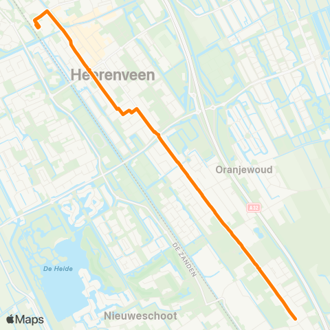 Qbuzz Opstapper Oudeschoot - Heerenveen, Busstation map