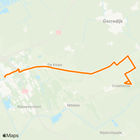 Qbuzz Opstapper Oudehorne - Heerenveen Busstation map