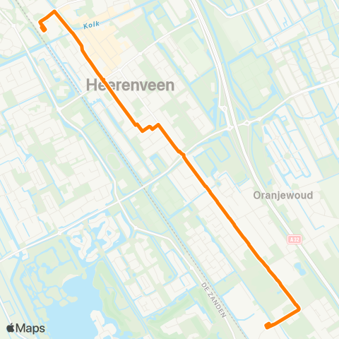 Qbuzz Opstapper Thialf - Heerenveen, Busstation map