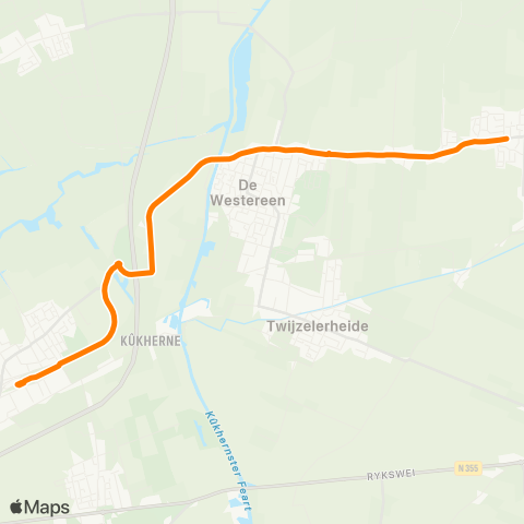 Qbuzz Opstapper Kollumersweach - Feanwâlden map