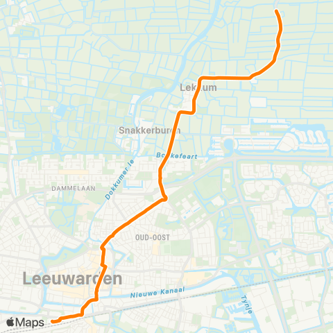 Qbuzz Opstapper Miedum - Leeuwarden map