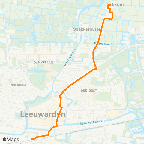 Qbuzz Opstapper Lekkum - Leeuwarden map