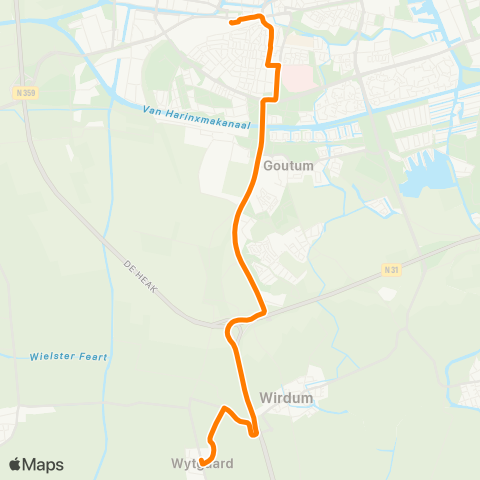 Qbuzz Opstapper Wytgaard - Leeuwarden map