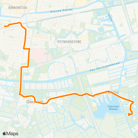 Qbuzz Opstapper Hempens - Leeuwarden map