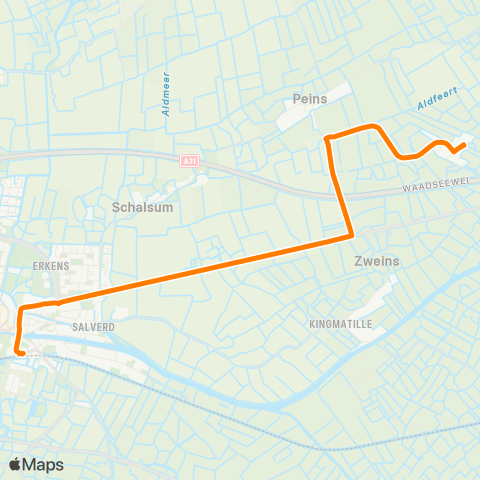 Qbuzz Opstapper Skingen - Franeker map