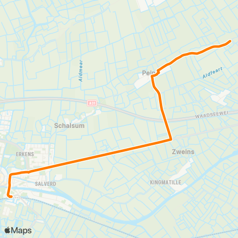 Qbuzz Opstapper Slappeterp - Franeker map