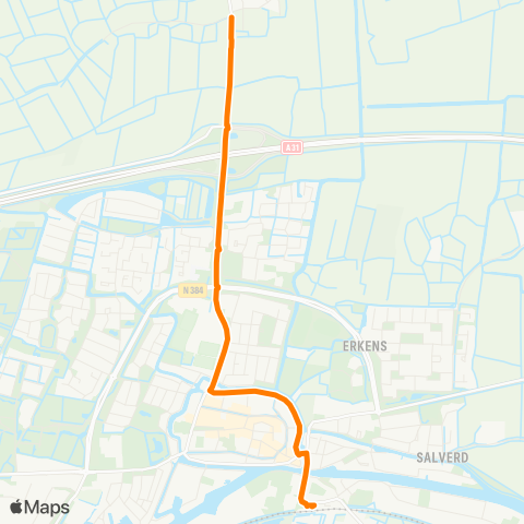 Qbuzz Opstapper Dongjum - Franeker map