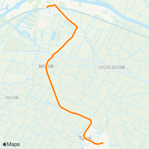 Qbuzz Opstapper Tzum - Franeker map