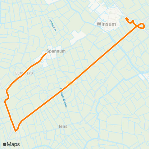 Qbuzz Opstapper Spannum - Winsum map