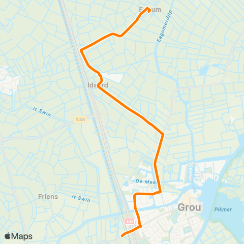 Qbuzz Opstapper Eagum - Grou map