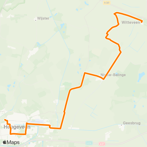 Qbuzz Buurtbus Witteveen - Nieuw Balinge - Hoogeveen map