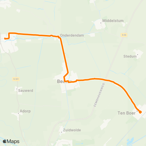 Qbuzz Buurtbus Winsum - Ten Boer map