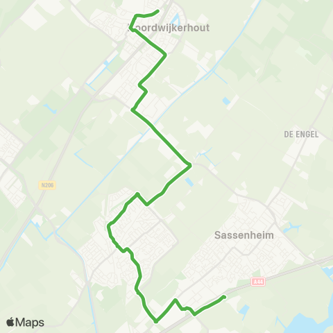 Qbuzz Sassenheim - Noordwijkerhout - Wassenaar map