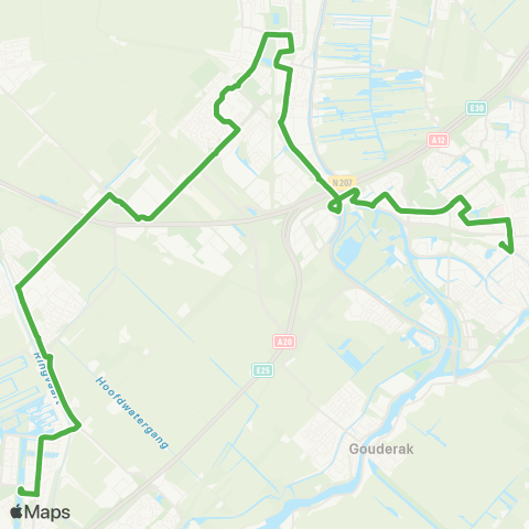 Qbuzz Gouda - Waddinxveen - Rotterdam Nesselande map