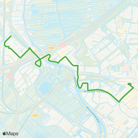 Qbuzz Waddinxveen - Gouda map