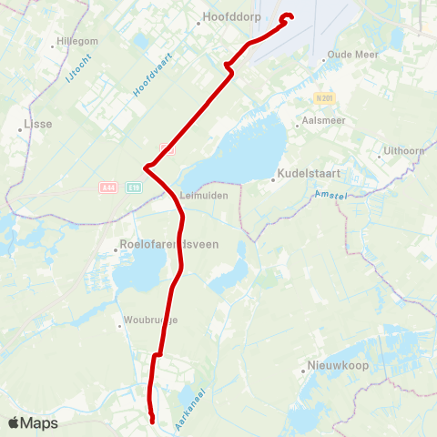 Qbuzz Alphen a / d Rijn - Schiphol map