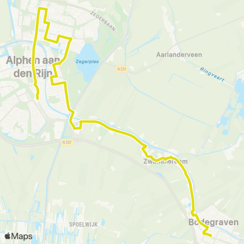 Qbuzz Bodegraven - Alphen a / d Rijn map